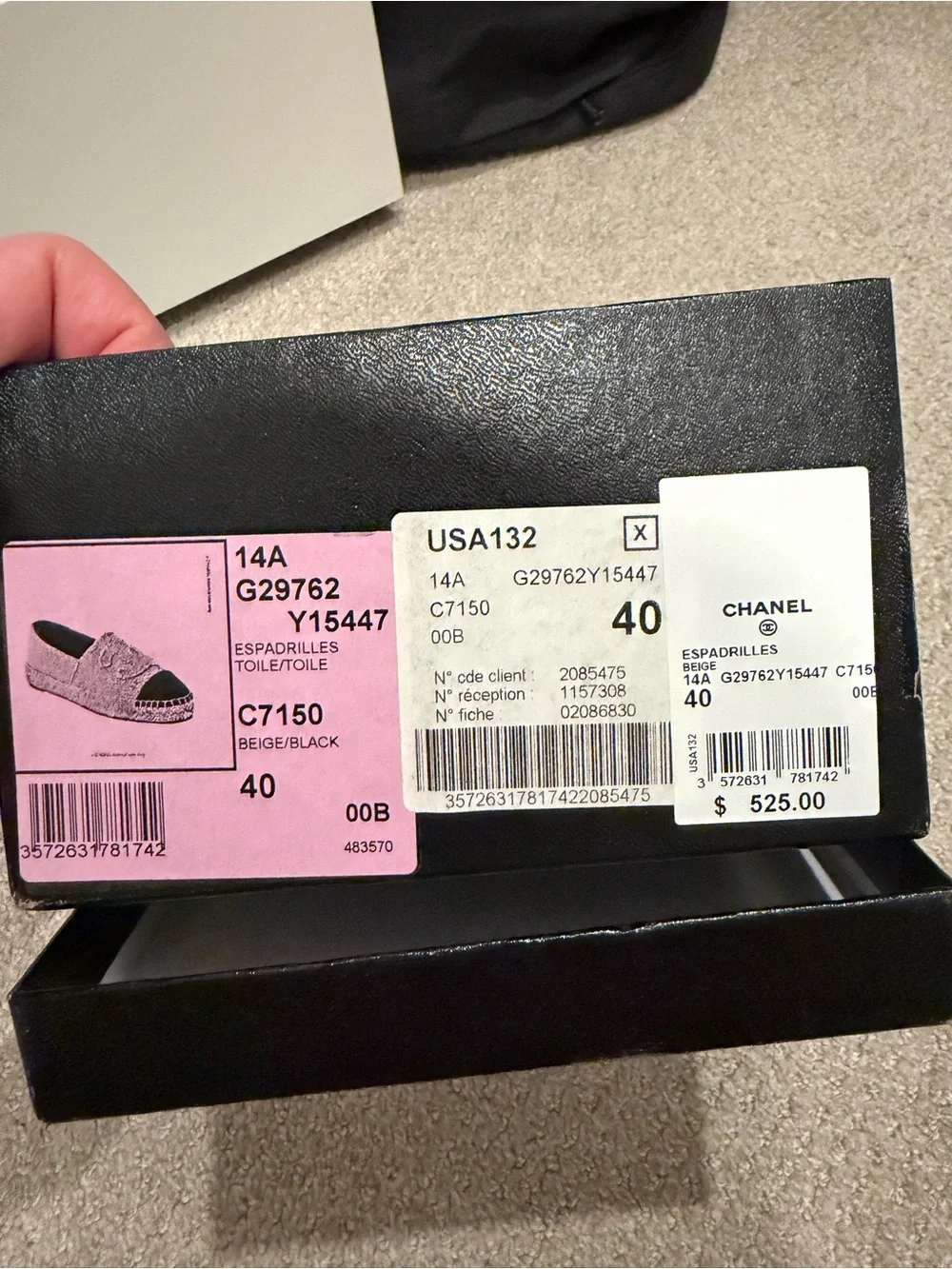 CHANEL slip espadrilles